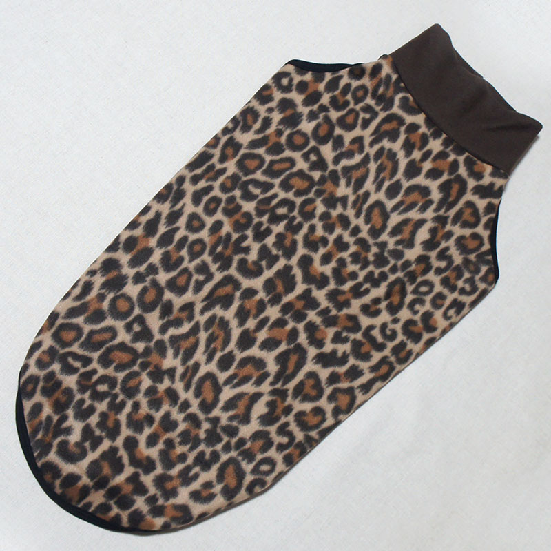 ヒョウ柄デザインフリース袖なしウェア（サルーキ・ウィペットサイズ）【tm1211204】