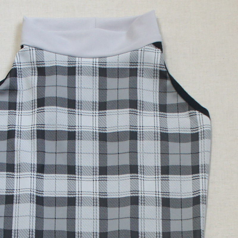 グレー系チェック袖なしウェア(サルーキ・ウィペットサイズ)【tm1250805】