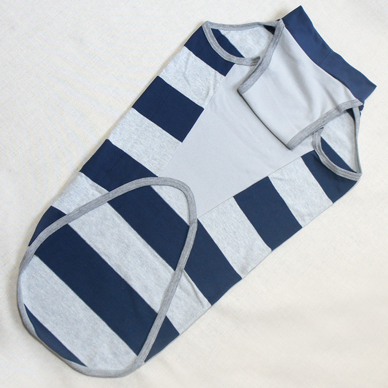 ネイビー×グレーボーダーデザイン袖なしウェア（サルーキ・ウィペットサイズ）【tm1250806】