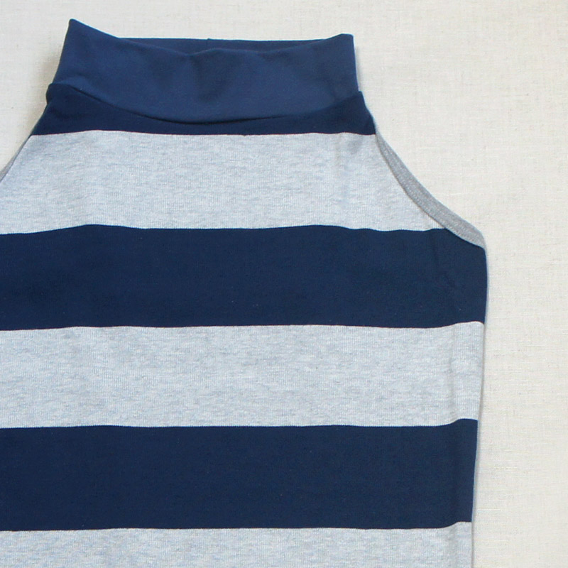 ネイビー×グレーボーダーデザイン袖なしウェア（サルーキ・ウィペットサイズ）【tm1250806】